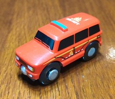 HOLZEISENBAHN Feuerwehr-Einsatzfahrzeug zum Schieben, passt zu BRIO, IKEA u.a.