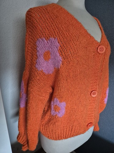 Strickjacke cardigan orange - strickjacke,