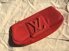 original Luis Vuitton Clutch Tasche Abendtasche Lackleder Leder Fuchsia Rot Pink