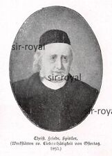 Christian Friedrich Spittler - 1911 - Historischer Holzstich ~6x8cm