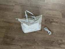 handtaschen damen shopper neuwertig echtes Leder, Gold- Beige