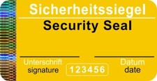 Sicherheitsetiketten mit Seriennummer - 48x25mm gelb, Security Seal, Aufkleber