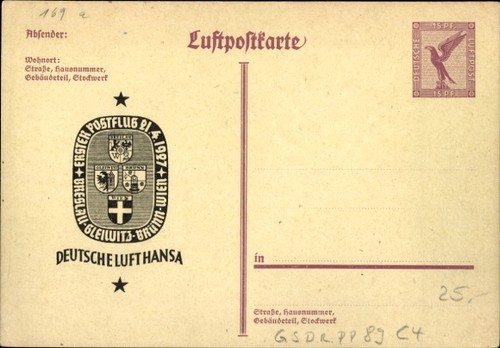 Ganzsachen luftpostkarte - ganzsachen,