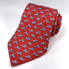 Hermes Silk Mens Tie Red