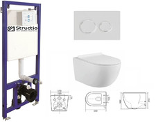 Hängewand WC Komplett SET Unterputzspülkasten Vorwandelement Spülrandloses WC´s