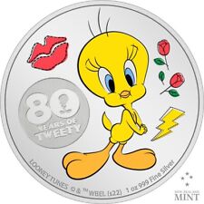 2 $ Dollar 80th Anniversary - 80 Jahre Tweety™ Niue Island 1 oz Silber PP 2022