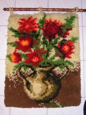  Wandteppich Wandbehang Gobelin aus Junghans-Wolle geknüpft - Blumenvase - Top