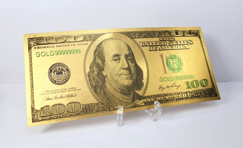 100 dollars gold banknote - dollars, gold-banknote