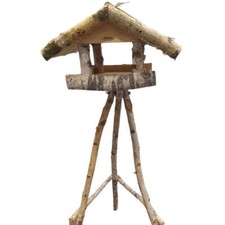 Futterhaus Vogelhaus Birke auf Ständer