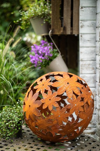 Edelrost gartenkugel blume - edelrost,
