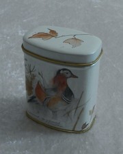 kleine Blechdose mit Deckel - Teedose "Mandarinente"