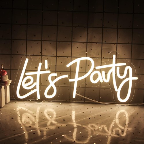 Neon schild let - let's, party