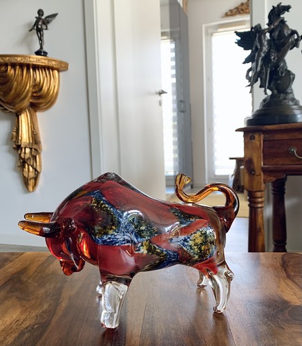 Glasfigur stier bulle - glasfigur,