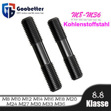 Festigkeit Doppelgewindebolzen DIN 835 Stiftschraube Stehbolzen 8.8 Hohe Schwarz