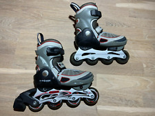 B-Square ABEC 3 Inliner Skates grau rot Gr.31-33 gebraucht voll funktionsfähig