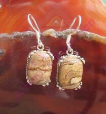 ? Ohrring Sahara Jaspis braun Stein des Sternzeichen Widder Sterling Silber 925