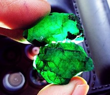 Lose Natürliche Smaragd Roh 77,40 Ct / 2 Stück Mit Kostenlosem Geschenk