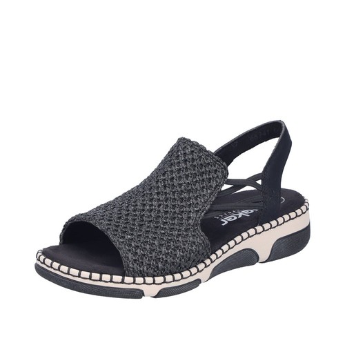 Rieker damen sandale schwarz - rieker,