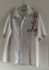 Herrenhemd , „clockhouse“  Herren Hemd , gr. L Weiß mit Feuerdrachen