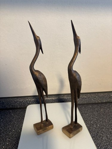 Bronze figur fischreiher - fischreiher, paar