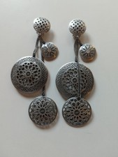 Konplott Shades Of Light Antik Silber große Clips Ohrhänger Ohrringe 13,5cm Top