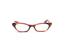 Vintage 60er Jahre Cat Eye Brille Damen Acetat in Havanna 44 - 20 mm  EG3