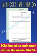 RECHNUNGSBLOCK f. Kleinunternehmer, DIN A5 selbstdurchschr, 2x50 BLATT, RECHNUNG