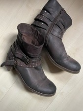 Bugatti Damen Biker Boots Braun Leder Gr 39