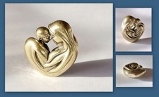 Messing Figur Mutter mit Kind massiv NEU