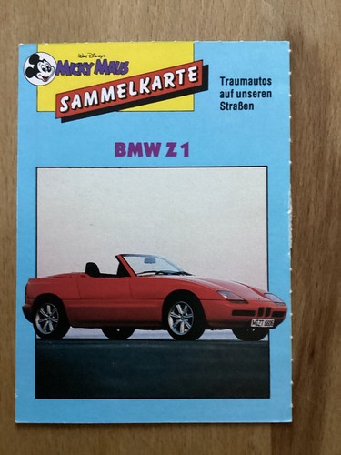 Micky maus sammelkarte - micky, bmw
