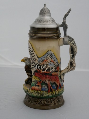 Bierkrug mit zinndeckel