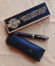 Harley Davidson 3teiliges Set: Kugelschreiber schwarz - Lederetui - Schachtel