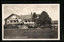 Füssen, Gasthaus und Pension Wiesbauer am Hopfensee, Ansichtskarte 1938 