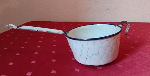 Emaille weiß stielsieb antik - emaille,