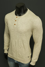 HENLEY PULLOVER STRICK MEN LOOK SHIRT INDIGO VINTAGE PULLI KNIT SWEATER XL 54