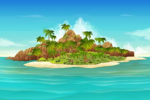 Wandbild tropische insel - wandbild:,