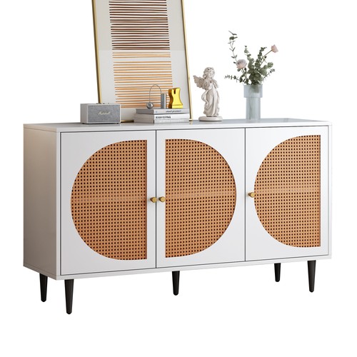 Kommode mit rattan elementen - rattan,