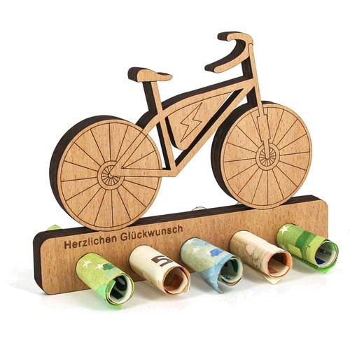Bike geldgeschenk holz - e-bike,