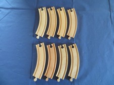 Holzeisenbahn-Ersatzteile – 8 Schienen, gebogen /Vollkreis, für BRIO, Eichhorn 1