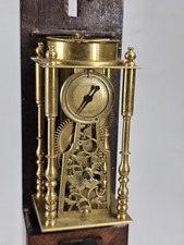 Seltene japanische Wanduhr Mitte 19. Jahrhundert Messing Shaku Dokei Spindelunruh