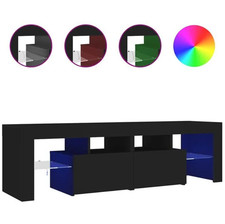 TV-Schrank 140x36,5x40 cm schwarz Holzwerkstoff mit RGB LED Beleuchtung Stauraum