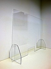 Trennwand Tischaufsteller 100x75 Acryl Niesschutz Virenschutz Spritzschutz 