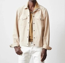 Herren Beige Wildleder Hemd