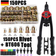 150x Profi Nietmutternzange Set Nietmaschine Gewinde Nuss Nieten M3-M8 Werkzeug