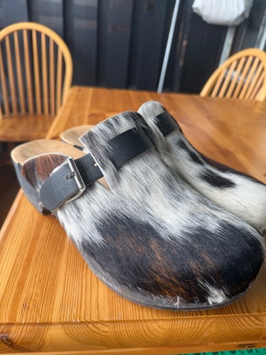 Holzschuhe echtes rindsfell - holzschuhe,