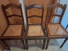 Stühle Set, 3 Stück, mit Geflecht