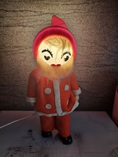 Alter Weihnachtsmann im Filzmantel Beleuchtet RARITÄT 40cm Strom