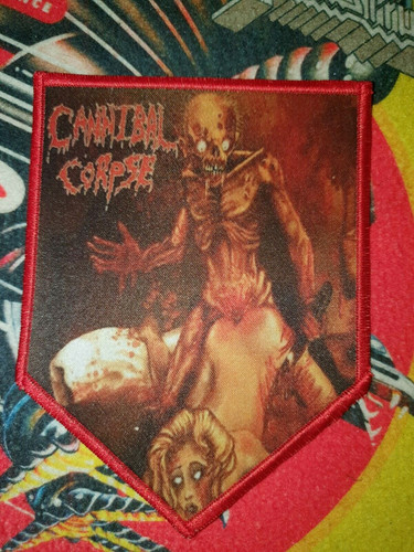 Death metal shield patch red - patch,