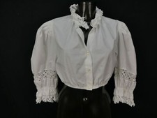 Gr.44 Dirndlbluse große Spitzen Bluse für Dirndl Gede Trachtenbluse B7792