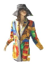 Renzo blazer seidenblazer bunt - seidenblazer,